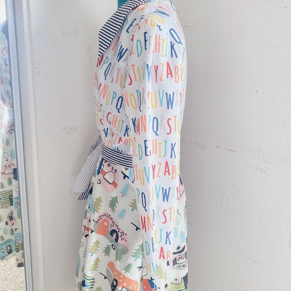 HANDMADE ABC DIFFERENT PATTERN COLORFUL RAINBOW WRAP DRESS SIZE M/L. - Picture 10 of 16